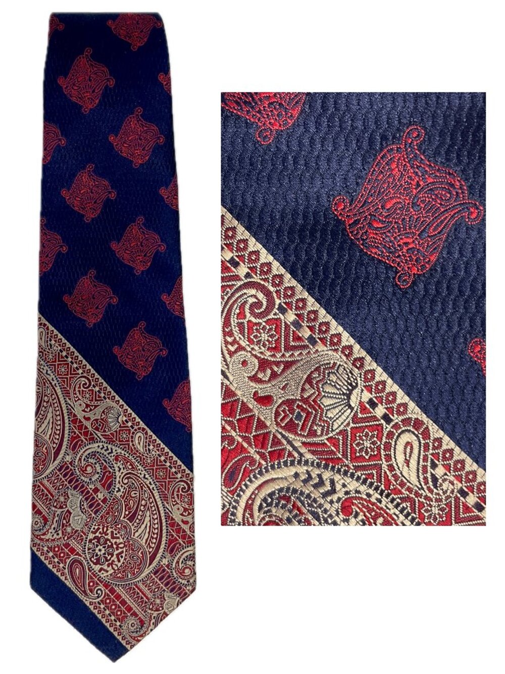 Jacquard Wide TIe 60s Vintage Mens WPL 124